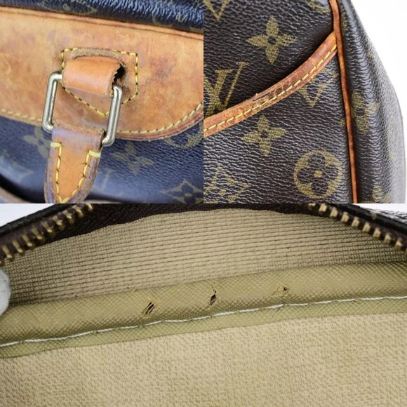 LOUIS VUITTON LV Logo Deauville Hand Bag Monogram Leather Brown - Picture 16 of 16
